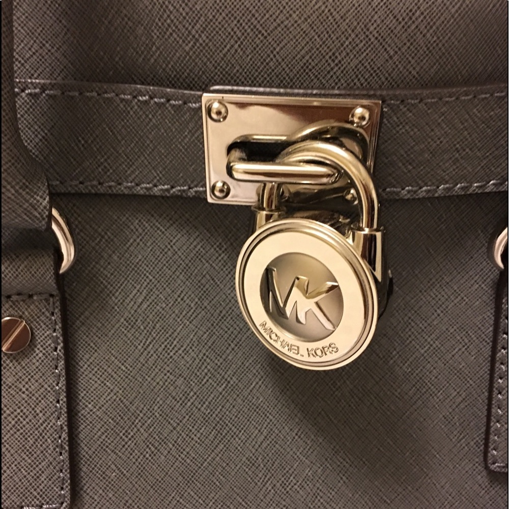 MICHAEL KORS HEATHER GREY LARGE LEATHER TOTE - Picture 2 of 8